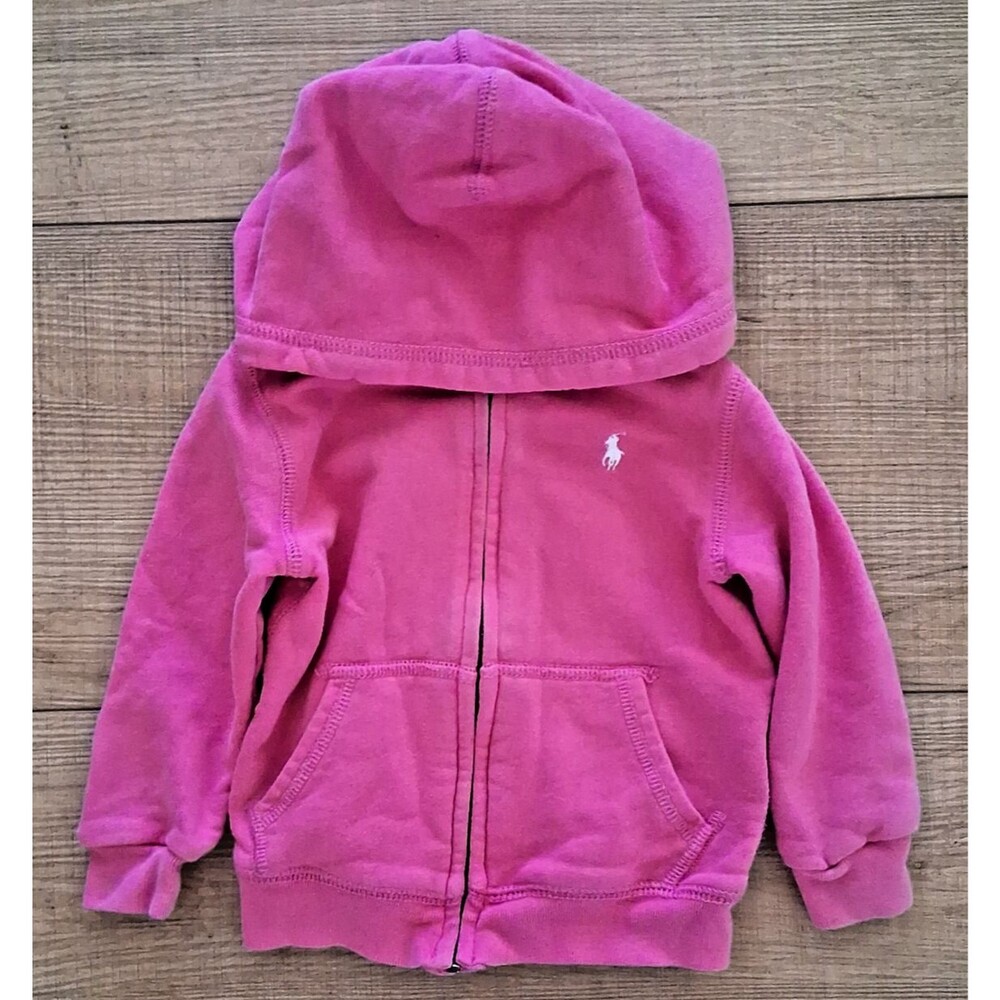 Polo Ralph Lauren Pink Full Zip Jacket White Pony - Baby Size 18M